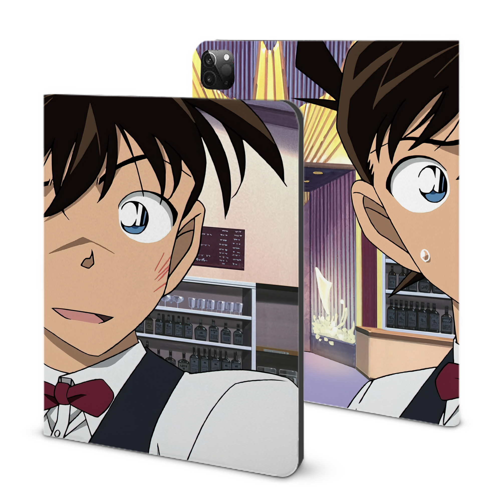 （画像用） 名探偵コナン Detective Conan IPadケース ペンホルダー付き ブックスタイルデザイン